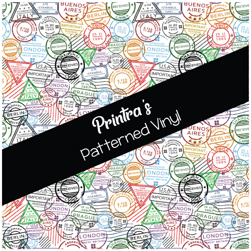 Passport Stamps Patterned Vinyl