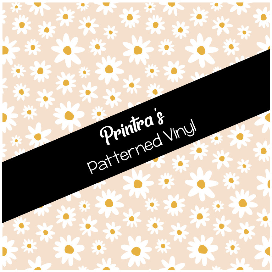 Beige Daisies #01 Patterned Vinyl