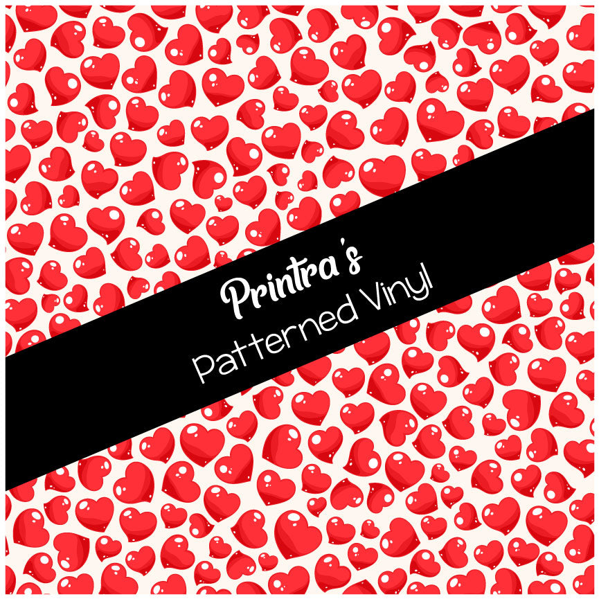 Red Hearts #01 Patterned Vinyl