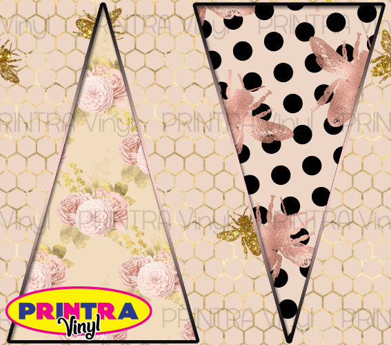 Bee Triangles Beige Tumbler Wrap (TW30)