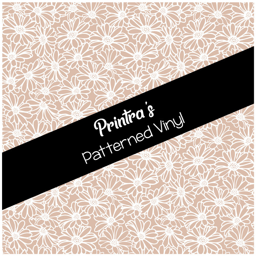 Beige Daisies #03 Patterned Vinyl