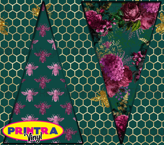 Bee Triangles Teal Tumbler Wrap (TW32)