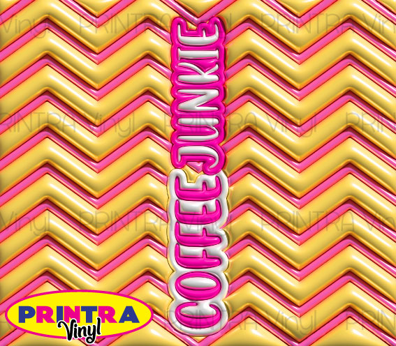 3D Inflated Coffee Junkie Tumbler Wrap (TW223)