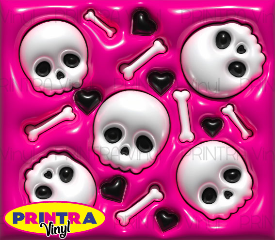3D Inflated Skulls 01 Wrap (TW221)