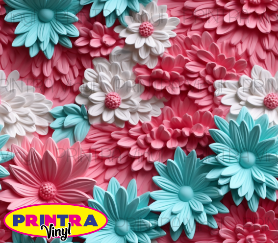3D Pink Daisies Tumbler Wrap (TW200)