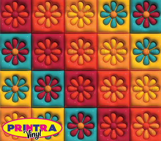 3D Puff Flowers Tumbler Wrap (TW210)