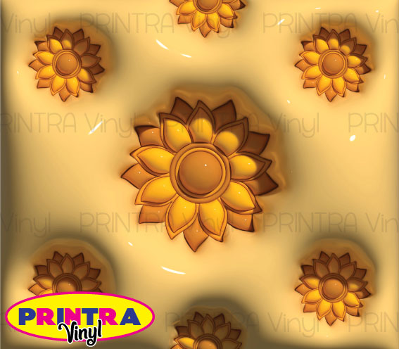 3D Puff Sunflowers Wrap (TW216)
