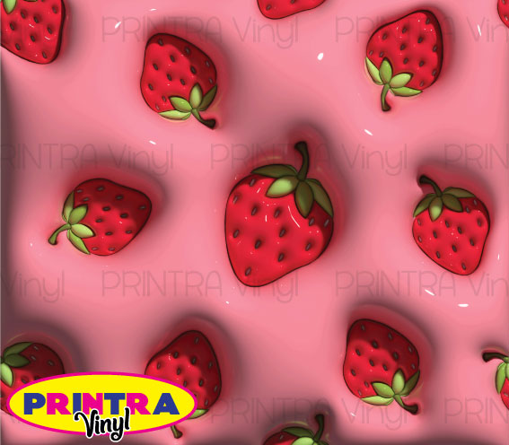 3D Puff Strawberries Wrap (TW215)