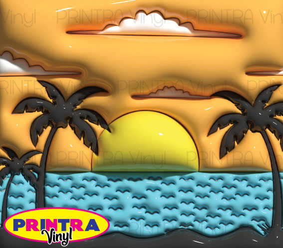 3D Puff Sunrise Tumbler Wrap (TW217)