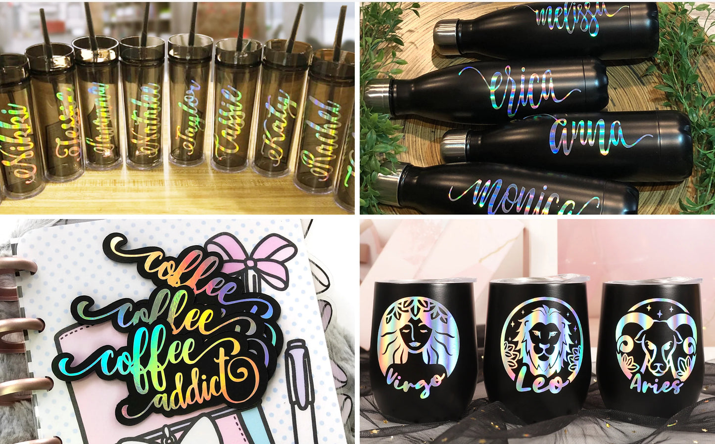 Holographic Glossy Adhesive Vinyl - LUXURY GOLD