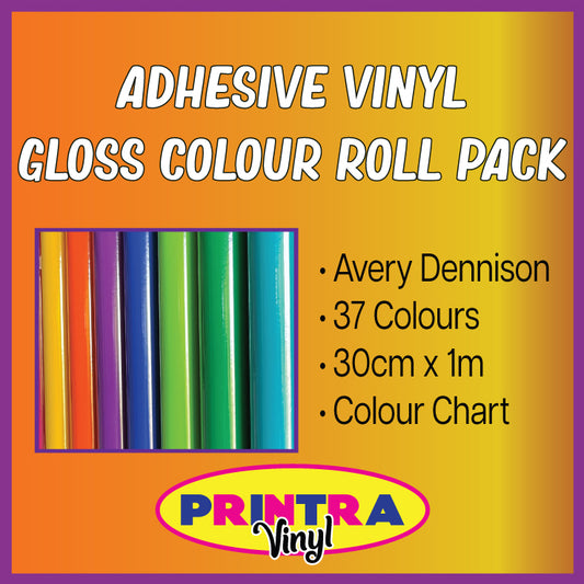 Adhesive Vinyl Gloss Colour Roll Pack