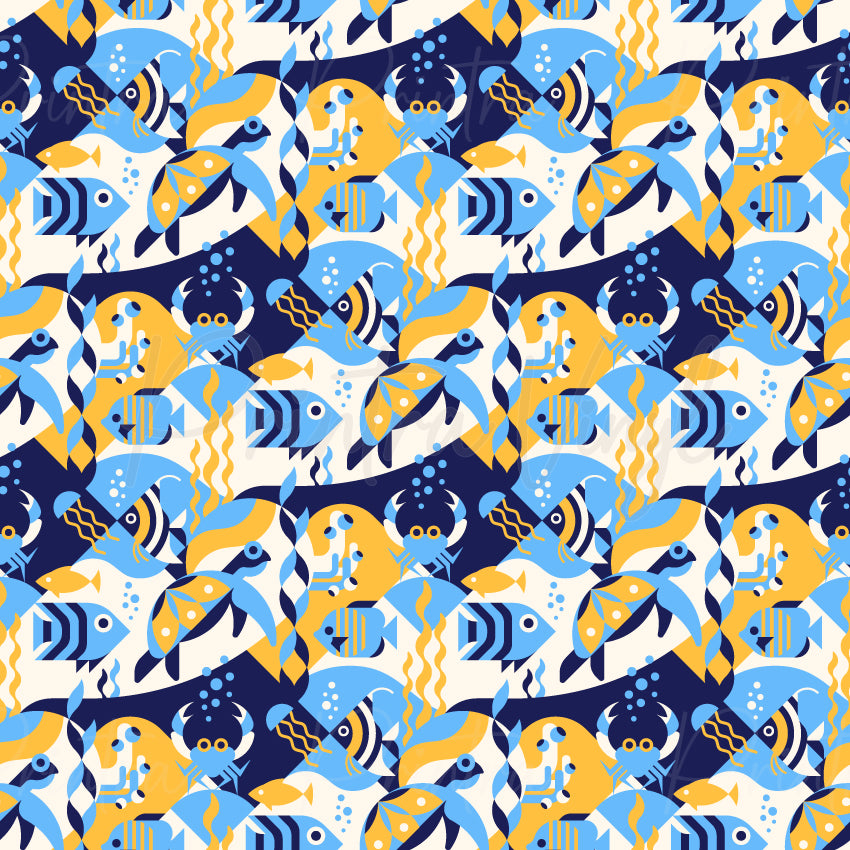 Adventure Trails Ocean Patterned Vinyl