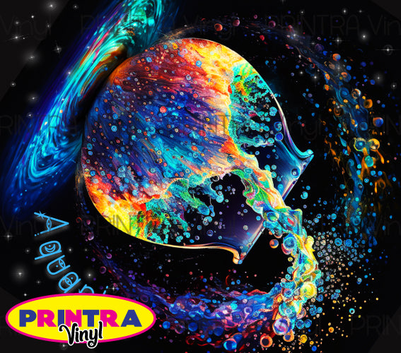 Zodiac Ink Aquarius Tumbler Wrap (TW96)