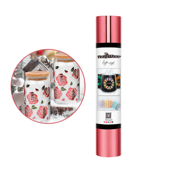 Bubble Free Mirror Chrome Adhesive Vinyl - BEGONIA ROSE