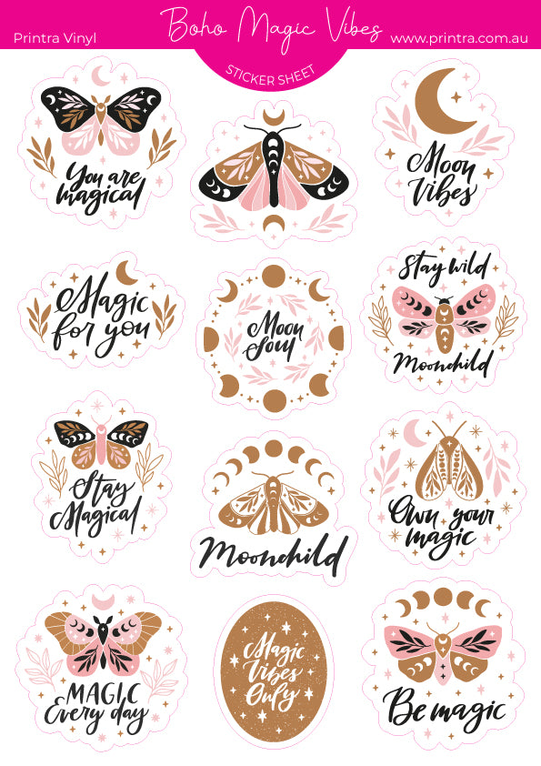 Boho Magic Vibes Sticker Sheet