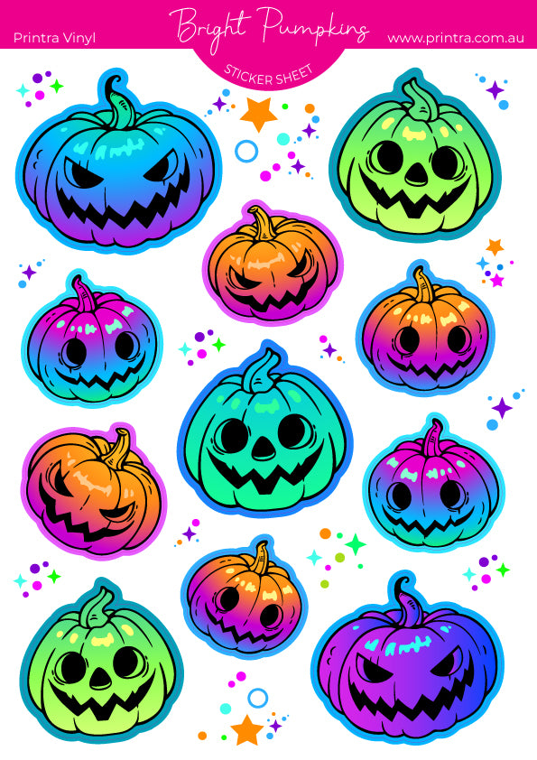 Bright Pumpkins Sticker Sheet