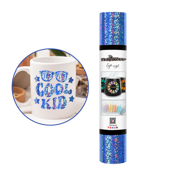 Holographic Sparkle Adhesive Vinyl - BRIGHT BLUE