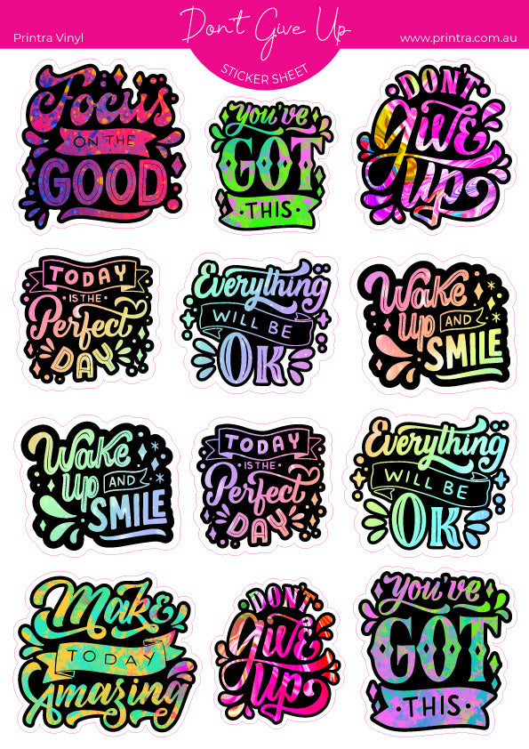 Don't Give Up Sticker Sheet