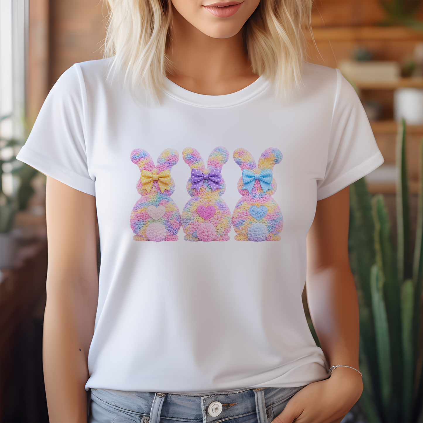 Press-Ready Easter Heat Transfer - Fluffy Bunnies