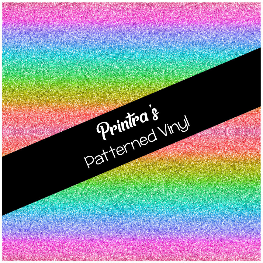 Glitter Effect Rainbow Patterned Vinyl