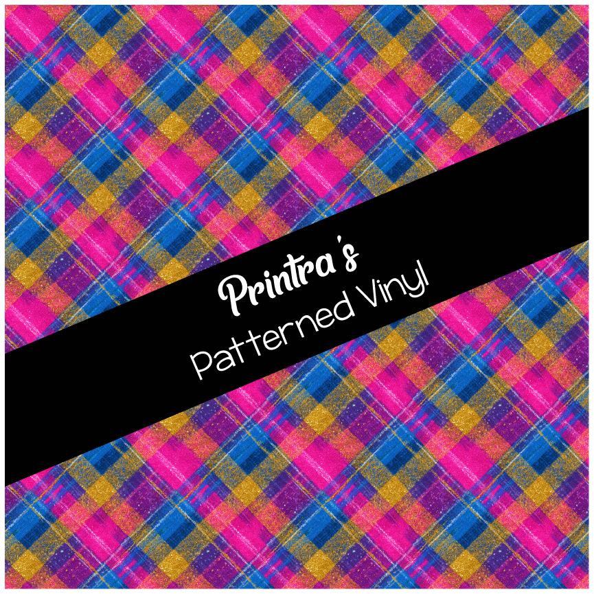 Glitzy Plaid Patterned Vinyl