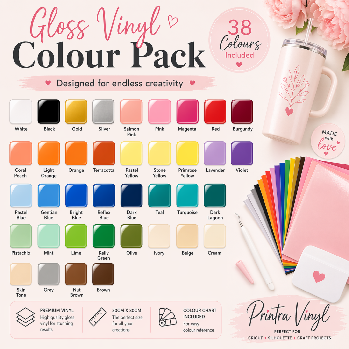 Gloss Vinyl Colour Pack | Sheets