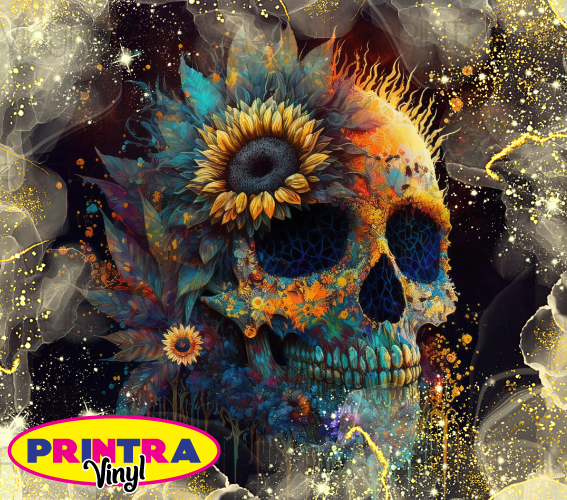 Golden Skull Ink Tumbler Wrap (TW84)