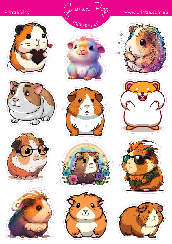 Guinea Pigs Sticker Sheet