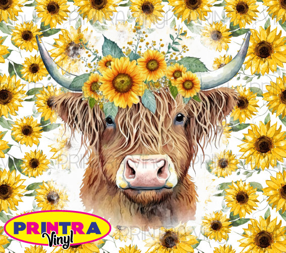 Highland Sunflowers Tumbler Wrap (TW138)