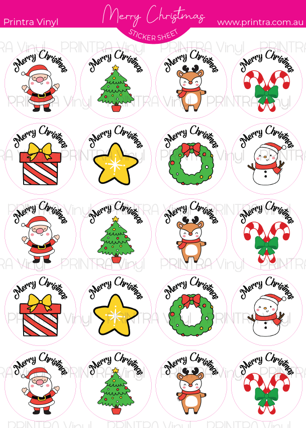 Merry Christmas Sticker Sheet