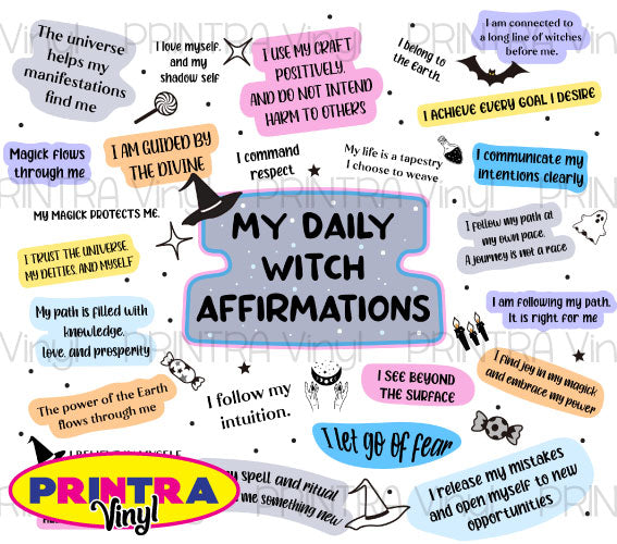 Witch Affirmations Tumbler Wrap (TW270)