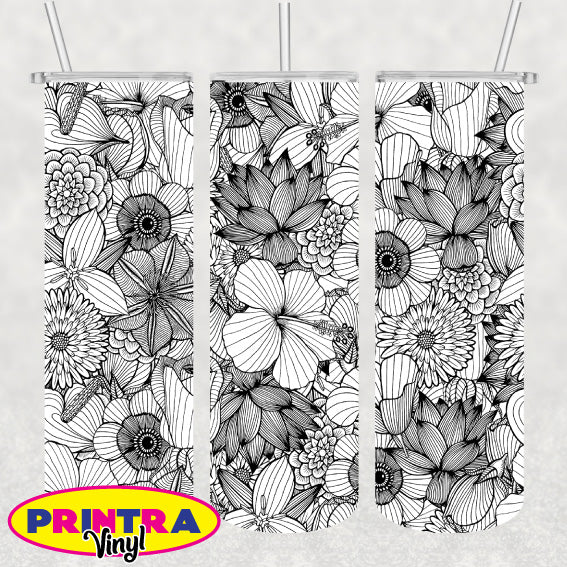 B&W Floral 01 Wrap (TW255)