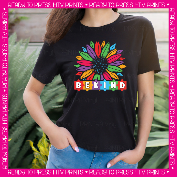 Be Kind Puzzle & Flower - RTP HTV Print