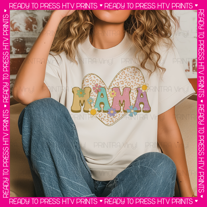Retro Mama Heart - RTP HTV Print