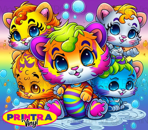 Neon Kittens Wrap (TW182)