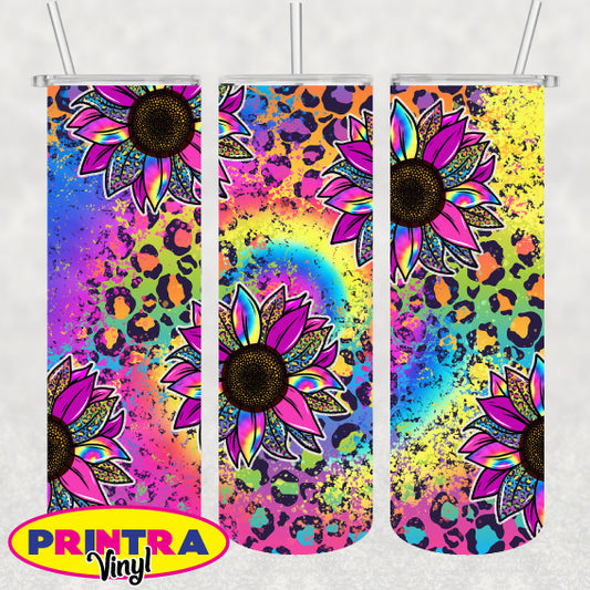 Neon Leopard Flowers Wrap (TW156)