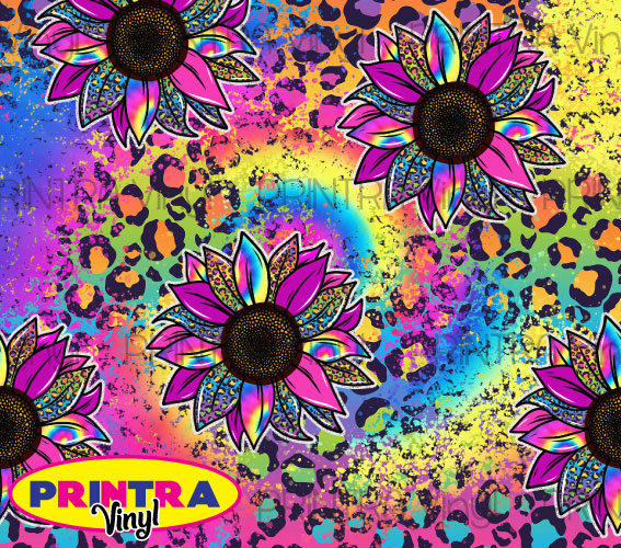 Neon Leopard Flowers Tumbler Wrap (TW156)