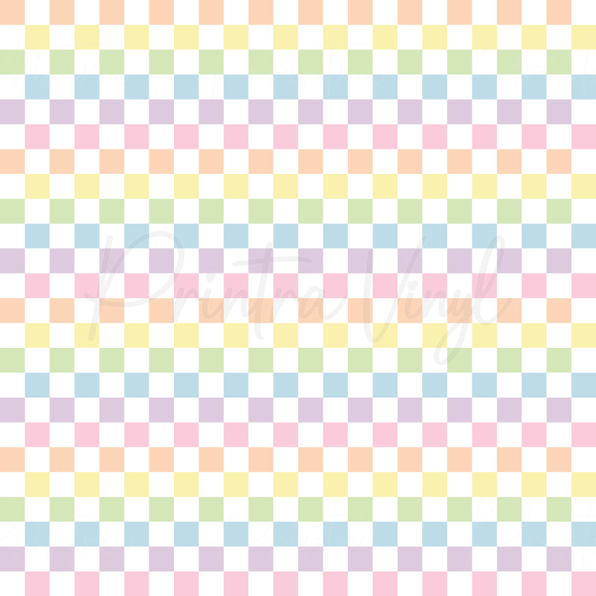 Pastel Checkers Patterned Vinyl