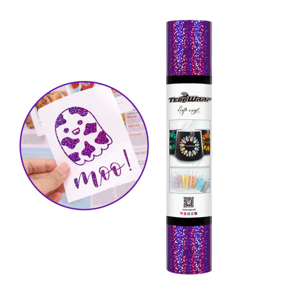 Holographic Sparkle Adhesive Vinyl - PURPLE