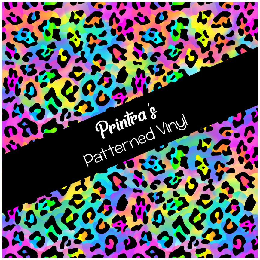 Rainbow Leopard Patterned Vinyl