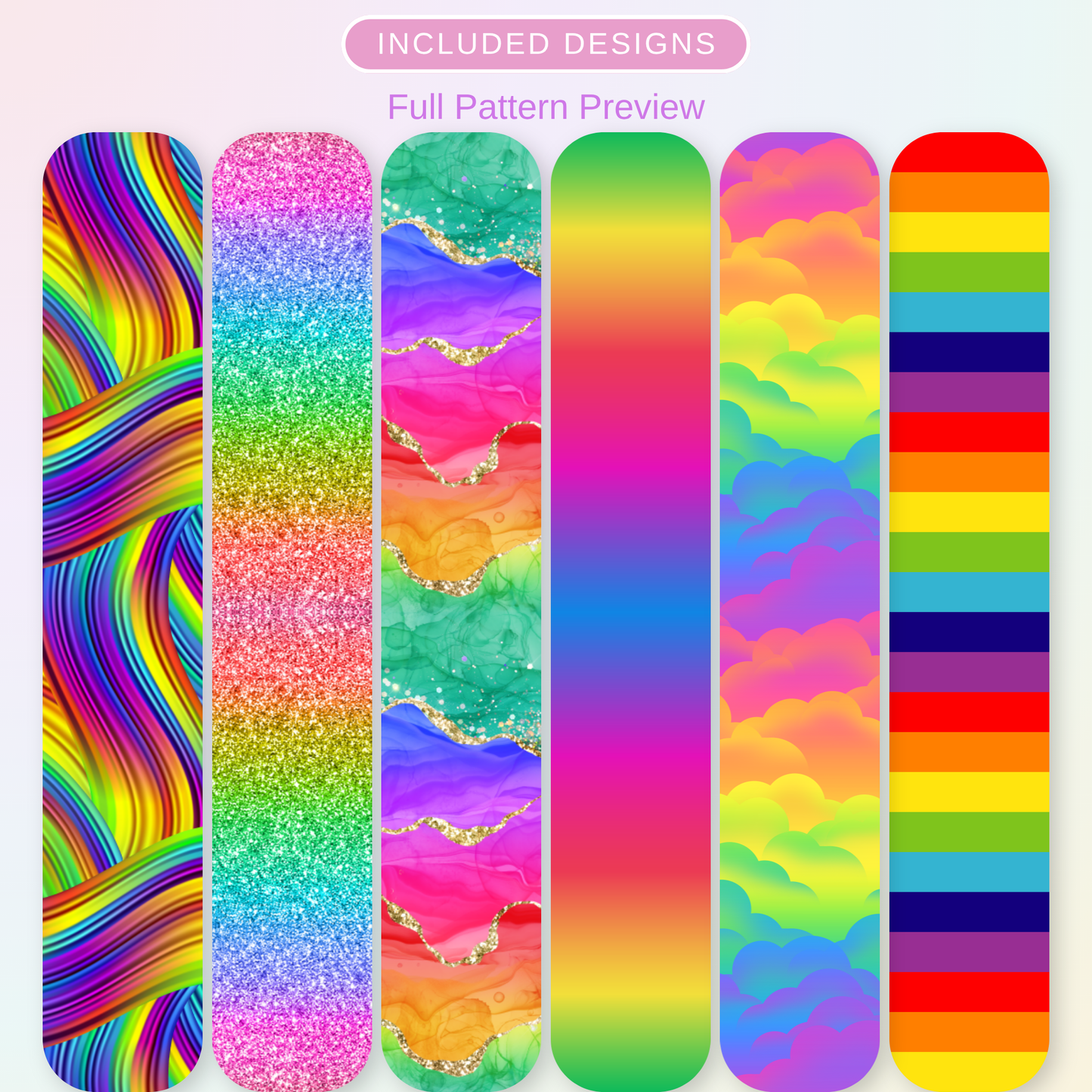 Rainbow Patterned Vinyl Bundle