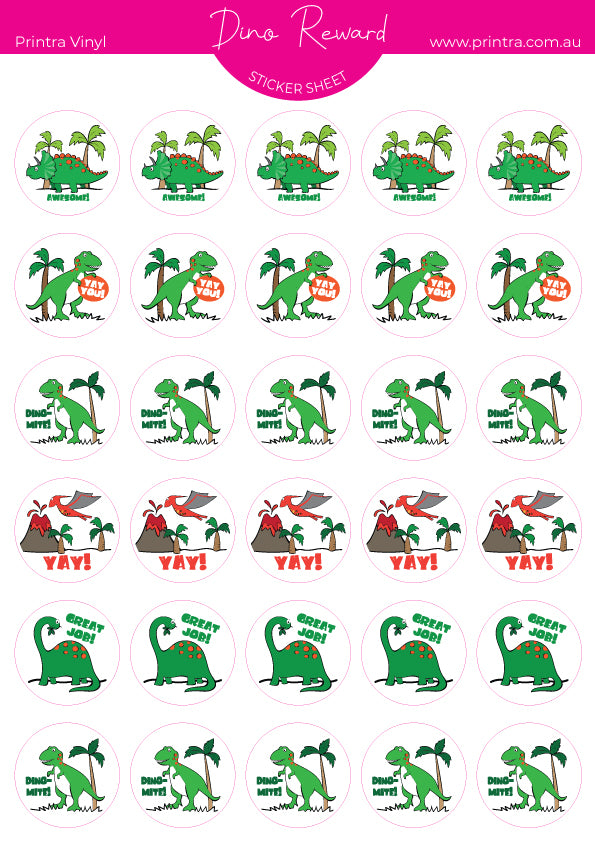Dino Reward Sticker Sheet