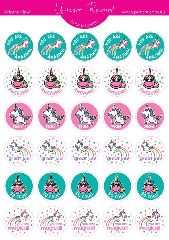 Unicorn Reward Sticker Sheet