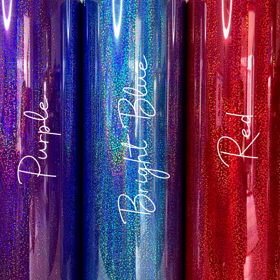Holographic Sparkle Adhesive Vinyl - BRIGHT BLUE