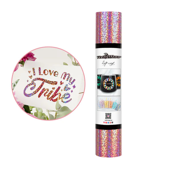 Holographic Sparkle Adhesive Vinyl - ROSE GOLD