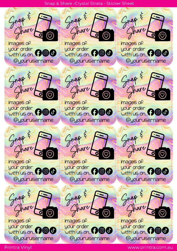 Snap & Share Sticker Sheet - Crystal Strata