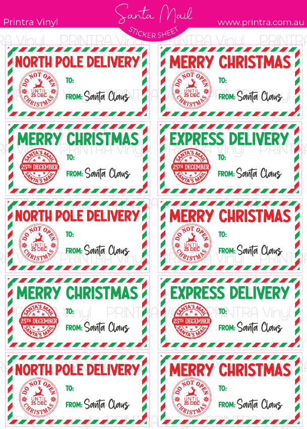 Santa Mail Sticker Sheet