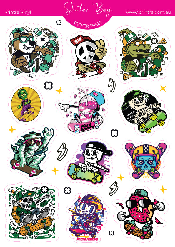 Skater Boy Sticker Sheet