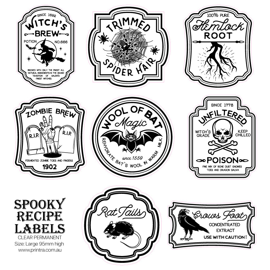 Spooky Recipe Labels