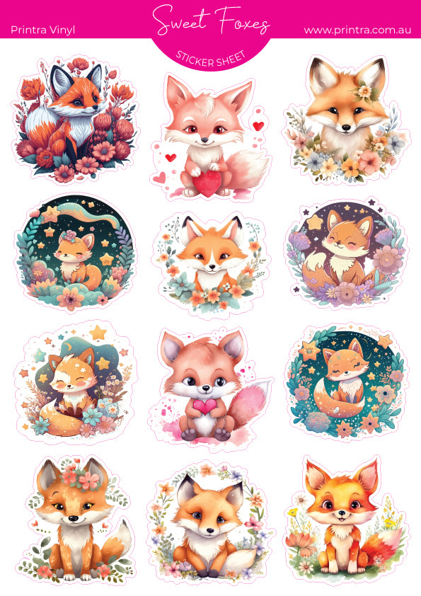 Sweet Foxes Sticker Sheet